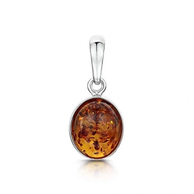 Image de Amberta Argent 925/1000 sterling Ovale Orange/jaune Bernstein