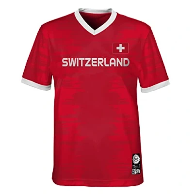 Image de FIFA T Shirt Unisexe Officiel 2023 de la Coupe du Monde Football féminin l&#039;équipe Suisse (1 pièce)