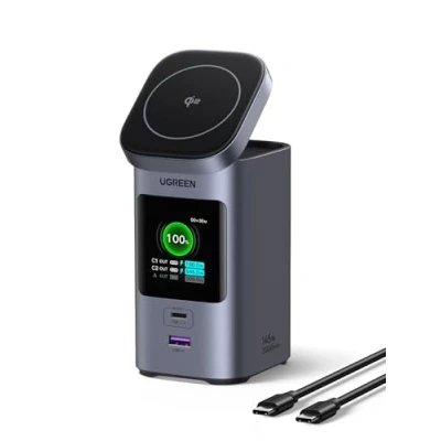 Image de UGREEN Nexode Batterie Externe 20000mAh 145W Certifié Qi2 15W Power Bank USB C Charge Rapide 2C1A PD QC 3.0 Écran TFT Compatible avec iPhone 16 Plus Pro Max 15 Galaxy S24 MacBook Air iPad