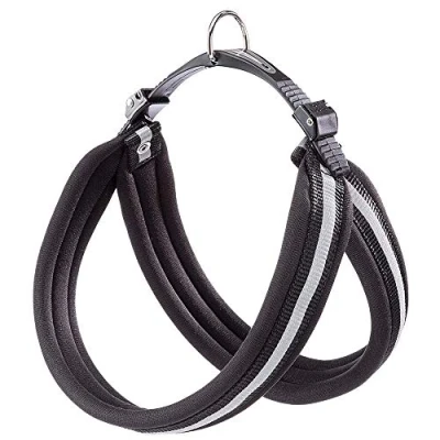 Image de Harnais Ferplast pour Chiens de Taille Moyenne Chien AGILA Reflex 6 avec Rembourrage Doux, système dégagement et d&#039;attache Rapide, Tour Poitrine 57 65 cm. Noir