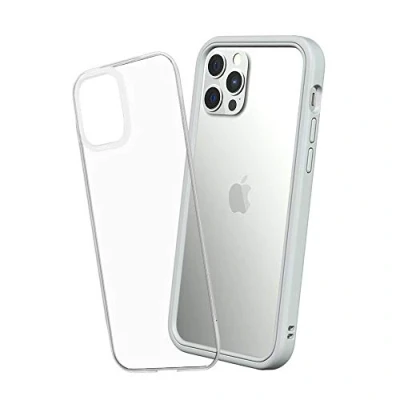 Image de RhinoShield Coque Compatible avec [iPhone 12/12 Pro] Mod NX Protection Fine Personnalisable Technologie d&#039;absorption des Chocs [sans BPA] Gris Platine