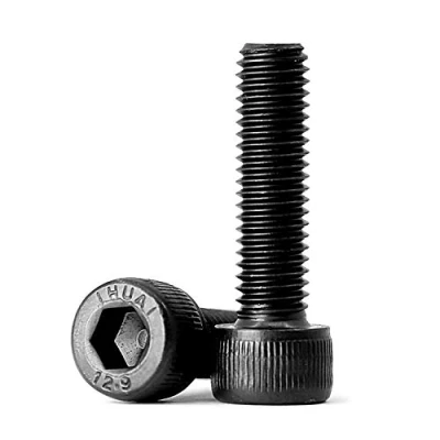 Image de M8 x 100mm 8PCS vis cylindrique à six pans creux selon la norme, Entièrement Filetée Boulons en Acier au Carbone 12,9(Noir)