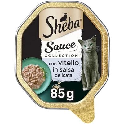 Image de Sheba Sauce Collection en Sauce, Nourriture pour Chat avec Veau délicate, 85 g 22 bacs