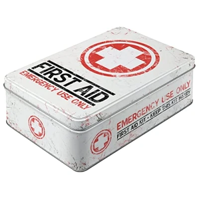 Image de Nostalgic Art Boîte de Conservation rétro Plat, First Aid Kit Idée Cadeau pour nostalgiques, Récipient avec Couvercle, Design Vintage, 2,5 l