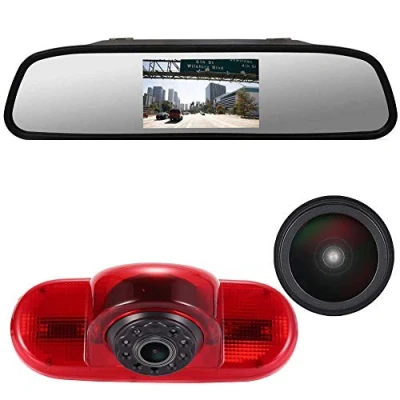 Image de Lumière de Frein Voiture Caméra recul Aide au stationnement+4.3&quot; LCD Retroviseur Remplacement pour Opel Vivaro Surf Concept/Life/Combo/Vauxhall/Renault Trafic/Fiat Talento/Nissan Primastar Van