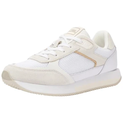 Image de Tommy Hilfiger Essential Elevated Runner Baskets basses, Femme, Taille: 37, White Suède