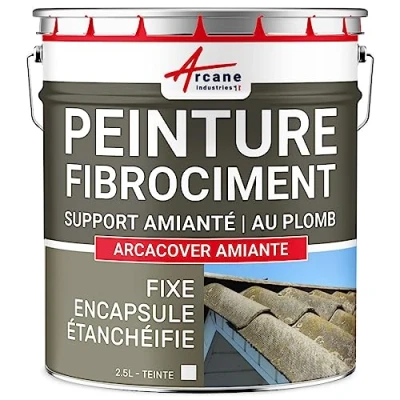 Image de Peinture fibro ciment pour encapsulage support amiante/plomb : ARCACOVER AMIANTE 2.5 L Blanc ARCANE INDUSTRIES