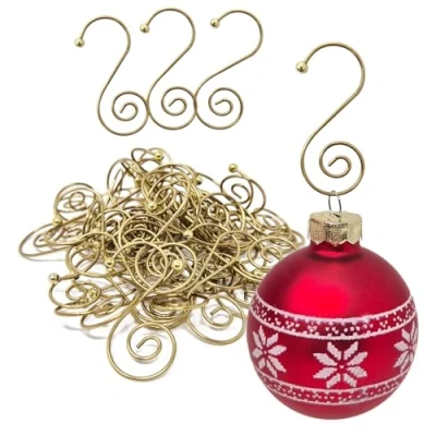 Image de com four® 50x Cintres pour Boules de Noël Sapin Parfait Les