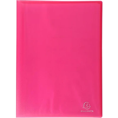 Image de Exacompta Réf. 85365E Paquet de 4 Protège documents Chromaline 30 pochettes cristal lisse 60 vues pour A4 dim 24 x 32 cm couverture en polypro translucide semi rigide couleur rouge