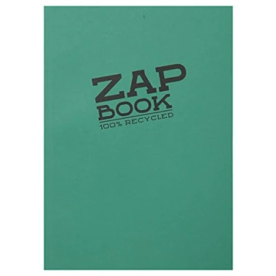 Image de Clairefontaine 3355C Carnet Encollé Zap Book 160 Feuilles Papier Croquis 100% Recyclé A5 14,8x21 cm 80g Couleur de Couverture Aléatoire (4 coloris vifs possible)