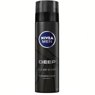 Image de Nivea Men Mousse à raser Deep Control (200 ML), pour Un Rasage Confortable, Homme avec Black Carbon