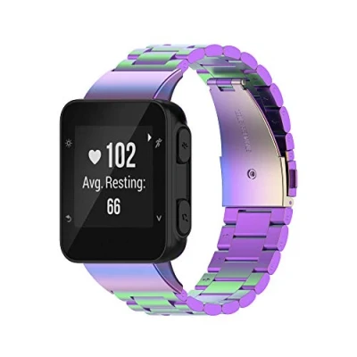 Image de Yikamosi Compatible avec Garmin Forerunner 45 Bracelets,libération Rapide Bracelet de Remplacement en Acier Inoxydable réglable métal pour 45/Forerunner 45S/Swim 2,Coloré