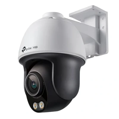 Image de TP Link VIGI 4MP ColourPro Caméra de sécurité extérieure intelligente Pan/Tilt, vision nocturne couleur ultra faible, détection à 360, AI, H.265+, 120dB WDR, IP66, télécommande, fente pour