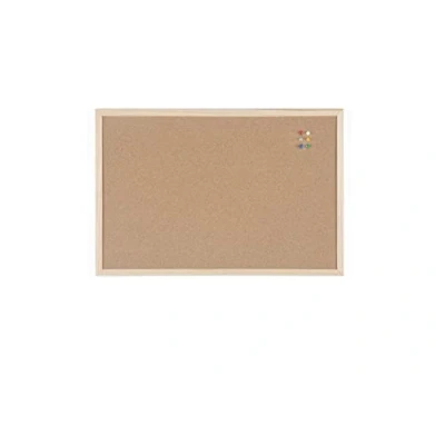 Image de BoardsPlus Tableau en liège 60 x 40 cm avec cadre bois, 6 punaises