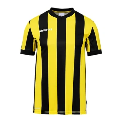 Image de uhlsport Mixte Stripe Shirt Manches Courtes Retro, Noir/Jaune Citron, XL EU