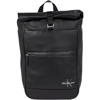 Image de Calvin Klein Jeans Sac à Dos Homme Monogram Soft Rolltop Bagage Cabine, Noir (Black), Taille Unique