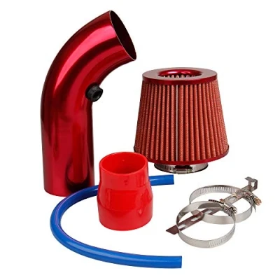 Image de CarBole Filtre d&#039;admission d&#039;air Froid,Filtre à Air Sport Universel Refroidissement Kit,Filtre d&#039;entrée de Voiture Système pour (Rouge)