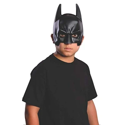 Image de RUBIE&#039;S DC officiel Batman Masque noire PVC pour enfant Taille unique à l&#039;effigie du super héros avec attache élastique l’arrière