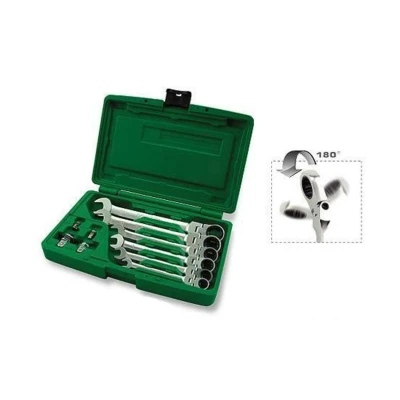 Image de TOPTUL GAAI1003 Kit de clés à fourche et polygonale cliquet 10 avec fonction crantage 8, 10, 12, 13, 17, 19