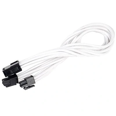 Image de SilverStone SST PP07 EPS8W 30cm EPS 8pin vers EPS/ATX 4+4pin Cable d&#039;extension manchonné, blanc