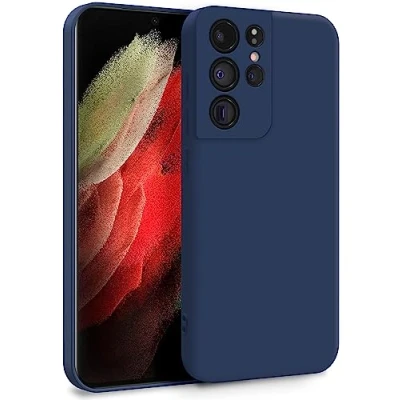 Image de MyGadget Coque pour Samsung Galaxy S21 Ultra Case TPU Souple &amp; Soft avec Doublure Microfibre Cover Protection Extra Fine Légère Bleu Foncé