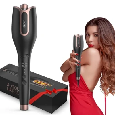 Image de BUJIYI Boucleur a Cheveux, Fer Boucler, Automatique, 4 Température Réglable,Câble Anti emmêlement Rotatif à 360 Alimentation Sans Interrupt (Noir)