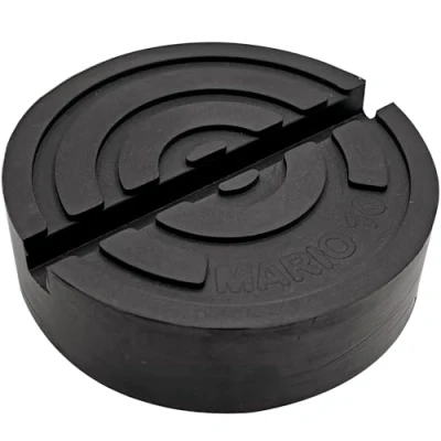 Image de Mario10 Support de cric Rond Universel pour hydraulique, Protection Rail à Fente en Caoutchouc, Soudure pincée 105 x 30 mm. (1 pièce) Tampon Caoutchouc Voiture.