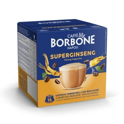 Image de Caffè Borbone Superginseng café au ginseng 64 capsules (4 paquets de 16) Compatibles avec les Machines à Nescafé®* Dolce Gusto®*