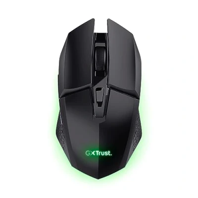 Image de Trust Gaming GXT 110 Felox Souris Gamer sans Fil Rechargeable, 80 Heures d&#039;autonomie, 800 4800 PPP, Éclairage LED Multicolore, 6 Boutons, pour PC, Ordinateur, Windows Noir