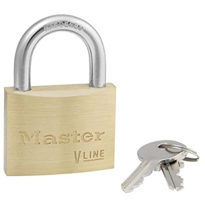 Image de Master Lock 4150 Cadenas à Clé en Laiton, Doré, 6,8 x 5 1,4 cm