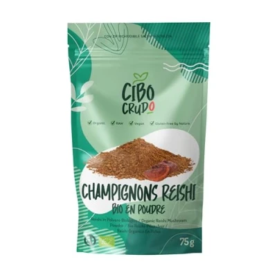 Image de Reishi Bio en Poudre Cru 75g. Champignon Ganoderma Lucidum, Shiitake Maitake. Champignons Médicinaux Source d&#039;Antioxydants, Mushroom.
