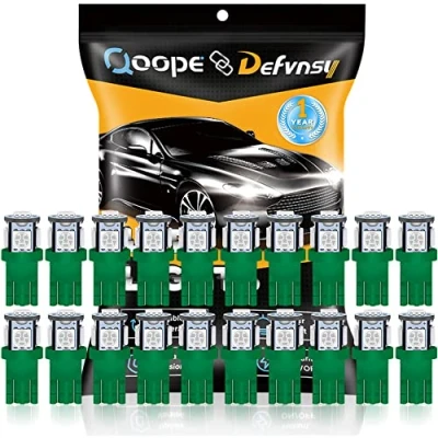 Image de Defvnsy 194 168 T10 W5W 501 LED Ampoule, pour Ampoules Voiture Feux Dôme, Plaque D&#039;immatriculation, Tableau de Bord, Coffre, Lecture, Green Ampoule Intérieur 12V avec 5050 5SMD Lumière (20pcs)
