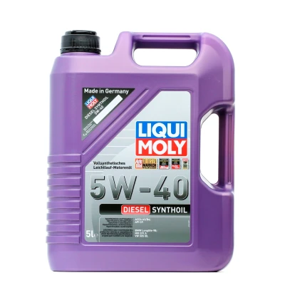 Image de Liqui Moly Diesel Synthoil 5W 40 5I Huile moteur 1341 MERCEDES BENZ: Classe C Berline, E Vito Mixto, RENAULT: CLIO 3, 2