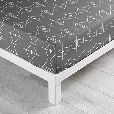 Image de douceur d&#039;intérieur, Drap Housse (160 x 200 cm) Aristide Anthracite, 100 % Coton