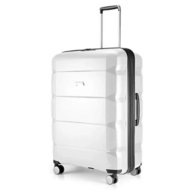 Image de Hauptstadtkoffer Britz Bagage à Main avec Compartiment pour Ordinateur Portable, Valise roulettes de Voyage Extensible, TSA, 4 roulettes, Blanc., 75 cm,