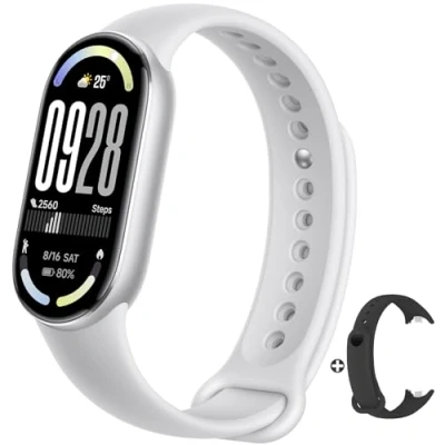 Image de Xiaomi Mi Smart Band 10 (2025) Écran AMOLED 1,72&quot;, 21 Jours d&#039;Autonomie, Analyse Sportive, Étanche 5ATM, Suivi Santé (Cardiaque, SPO₂, Sommeil), Garantie 2 Ans,Argent