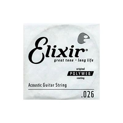 Image de Cordes Elixir® à l&#039;unité en Bronze 80/20 pour guitare acoustique avec revêtement POLYWEB® (.026)