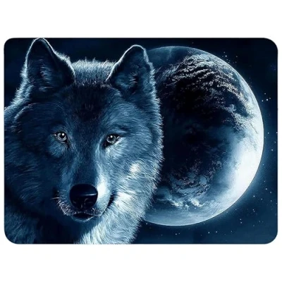 Image de Silent Monsters Tapis de Souris Taille S (240 x 200 mm) Mouse Pad Petit, Motif Loup approprié pour Bureau et Gaming