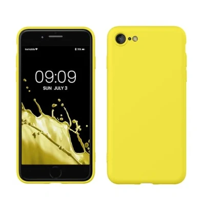 Image de kwmobile Housse Compatible avec Apple iPhone SE (2022) / (2020) 8 7 Coque de téléphone Souple et Fine en TPU Silicone Jaune radieux