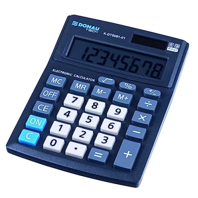 Image de Donau Tech Office K DT5081 01 Calculatrice de Bureau à 8 Chiffres avec Affichage Noir 137 x 101 30 mm