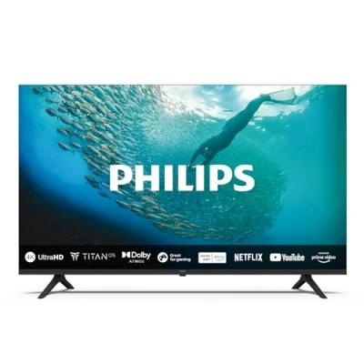 Image de Philips 55PUS7009 Smart TV LED 4K Écran 55 Pouces avec Plate Forme Pixel Precise Ultra HD Titan OS et Son Dolby Atmos, Fonctionne Alexa l’Assistant Vocal Google Noir