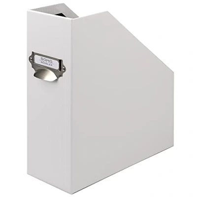 Image de Rössler Papier 1318452091 S.O.H.O. Porte revues pour DIN A4, avec poignée et étiquette inscriptible, 11,5 x 26 31,5 cm, special edition white, 1 pièce