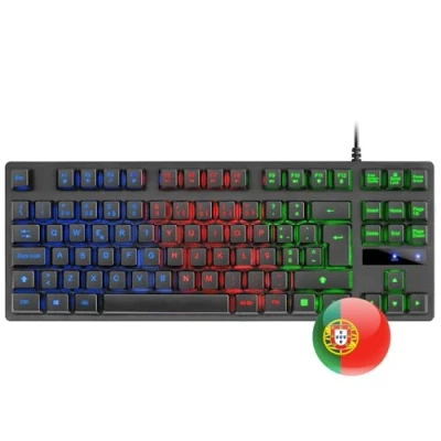 Image de Mars Gaming MK02 Noir, USB 2.0 Clavier H Mech, Compact TKL, FRGB Rainbow, Antighosting, Langue Portugais