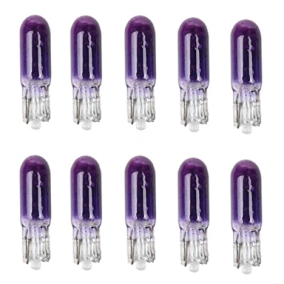 Image de 10 Pièces W2W T5 12V 1.2W Voiture Lampe Halogène Instrument Lumières Tableau De Bord Ampoule Auto Intérieur Lumière Style,Violet