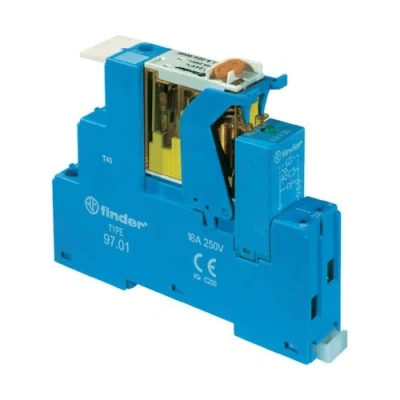 Image de Finder 4C.01.9.012.0050 Bloc relais Tension nominale : 12 V/DC Courant de commutation (max.) 16 A 1 changeur pièce.