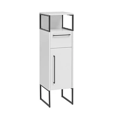 Image de Schildmeyer Citron Vert Armoire midi, Bois d&#039;ingénierie Métal, Blanc Mat, 30,4 x 112,5 33 cm (LxHxP)