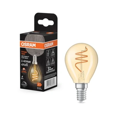 Image de OSRAM LED Vintage P40 E14 4,9W 922 Spiral Filament gold à intensité