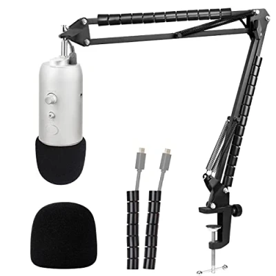 Image de Blue Yeti Support Microphone Professionnel Réglable avec Bonnette Micro et Tube de Fixation Compatible Yeti, Pro par YOUSHARES