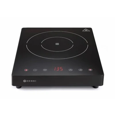 Image de HENDI Plaques de cuisson à induction, commandes par écran tactile, avec fonction minuteur, plage température 35 240 C, 230 V, 2000 W, 293x373x(H)56 mm, noir, acier inoxydable