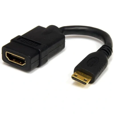 Image de StarTech.com Adaptateur Mini HDMI vers 12,7cm Convertisseur Haute Débit 4K 30Hz Ultra HD 1.4 Connecteurs Plaqués Or UHD Noir Neuf